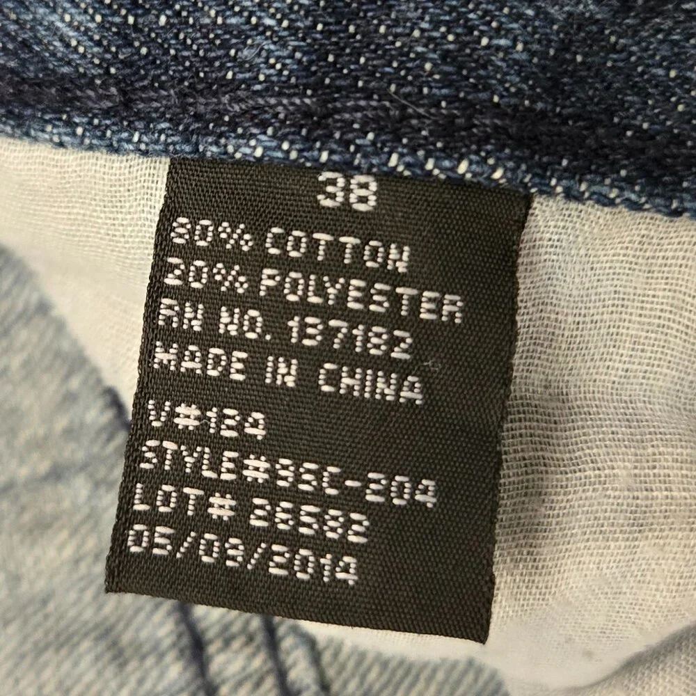 GS-115 Vintage Cut Off Jean‎ Shorts Men's Acid Wash Retro 90s Grunge Flag 38
